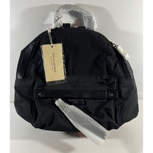 DAVID JONES PARIS Black Nylon Mini Backpack NWT • Minimalist Tech Aesthetic